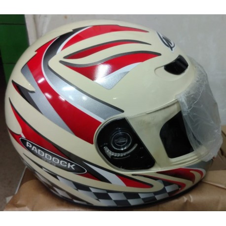 Casco MT modelo PADDOCK Talla L blanco-rojo