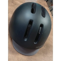 Casco Polispor negro con visera y luz trasera 54-58cm