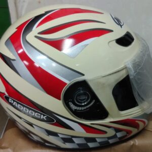 Casco MT modelo Paddock Talla L Color Blanco-Rojo