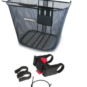 Cesta bicicleta electrica Basil delantera con soporte manillar metalica