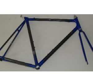 Cuadro bicicleta carretera carbono talla 55 azul/gris