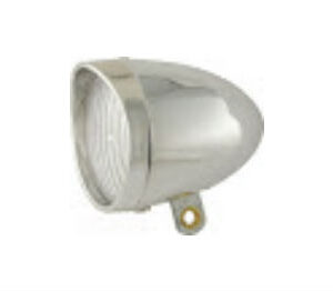 Faro bicicleta retro grande cromado a pilas