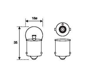 Lámpara BA15S  12v 10w