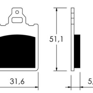 Pastilla freno disco Piaggio Skiper 125/150cc ref.O033, juego