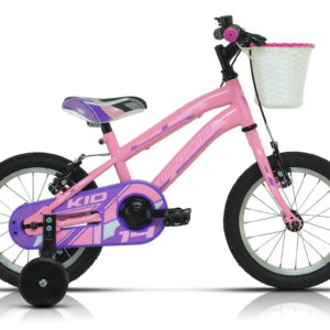 Bicicleta Megamo infantil 14" con estabilizadores rosa