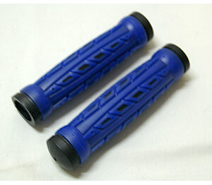 Puños bicicleta goma doble densidad azul, juego