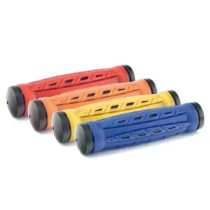 Puños bicicleta goma doble densidad amarilla, juego